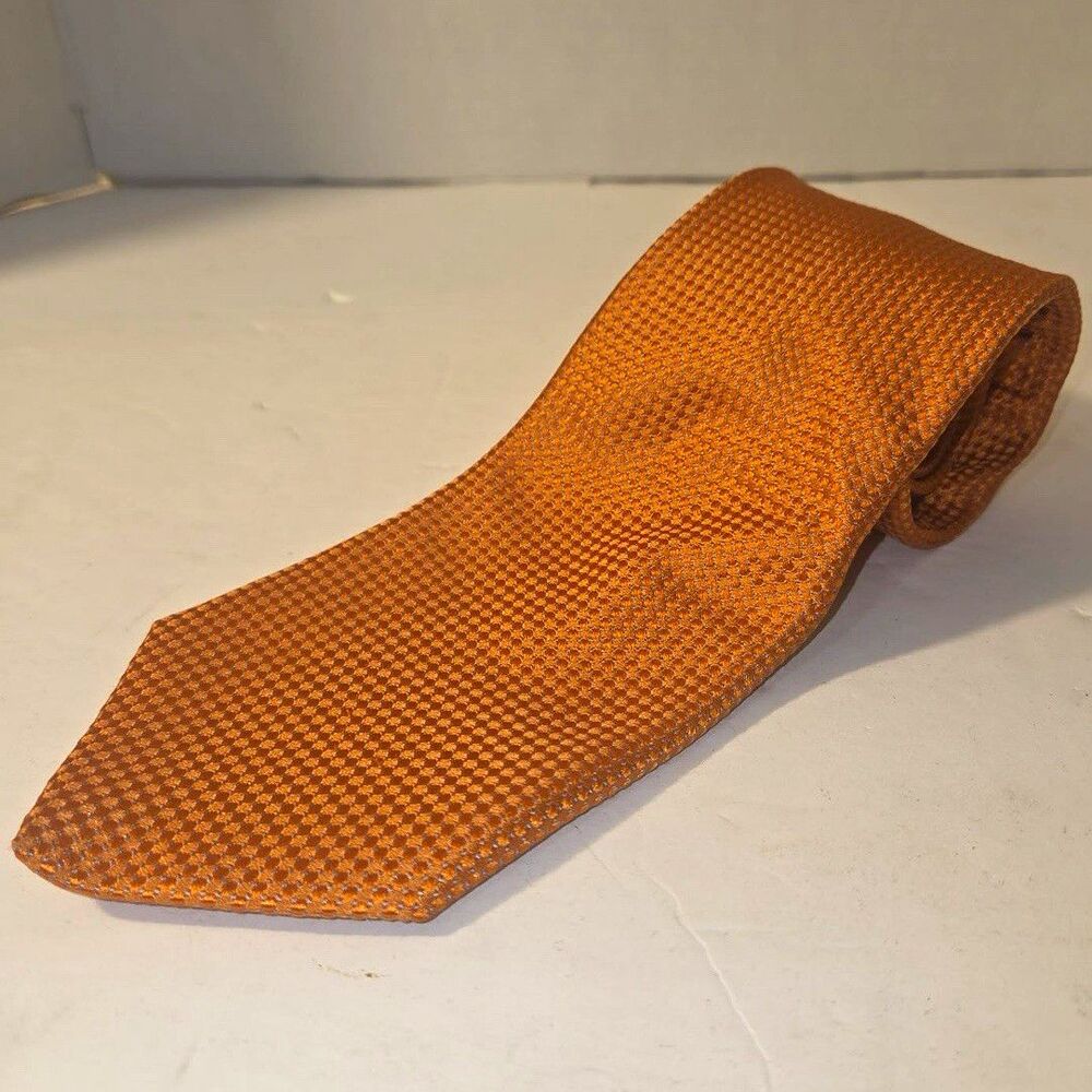 Nordstrom Men's Shop Men's Woven Tie Orange Geometric Pointed Short Length